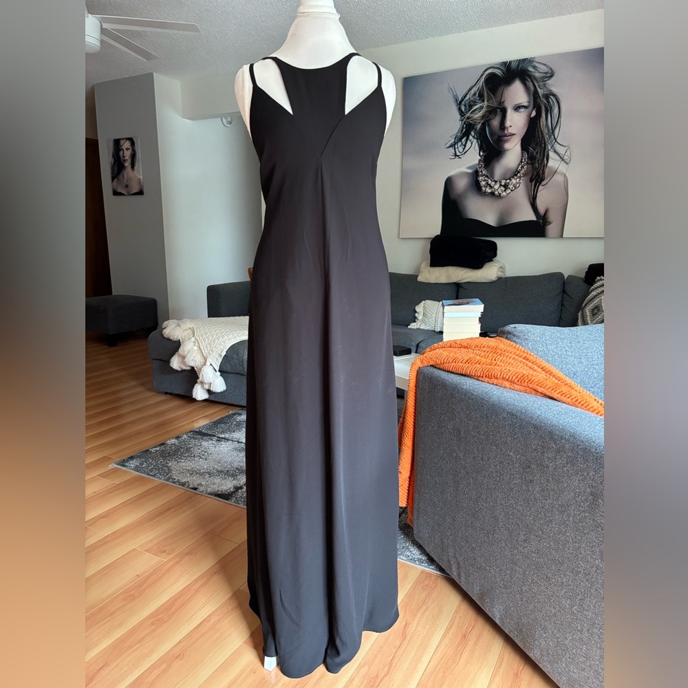 BCBG Black and White Halter Dress